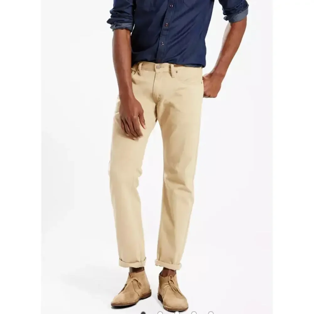 Levi's‎ 514 Straight Fit Washed Soft Twill Brown Khaki Jeans Men's Size 34 x 34